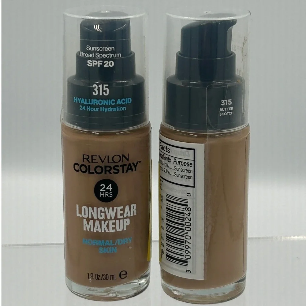Revlon ColorStay Longwear Makeup 1oz 315 Butterscotch New SPF 20 2pk Hyaluronic
